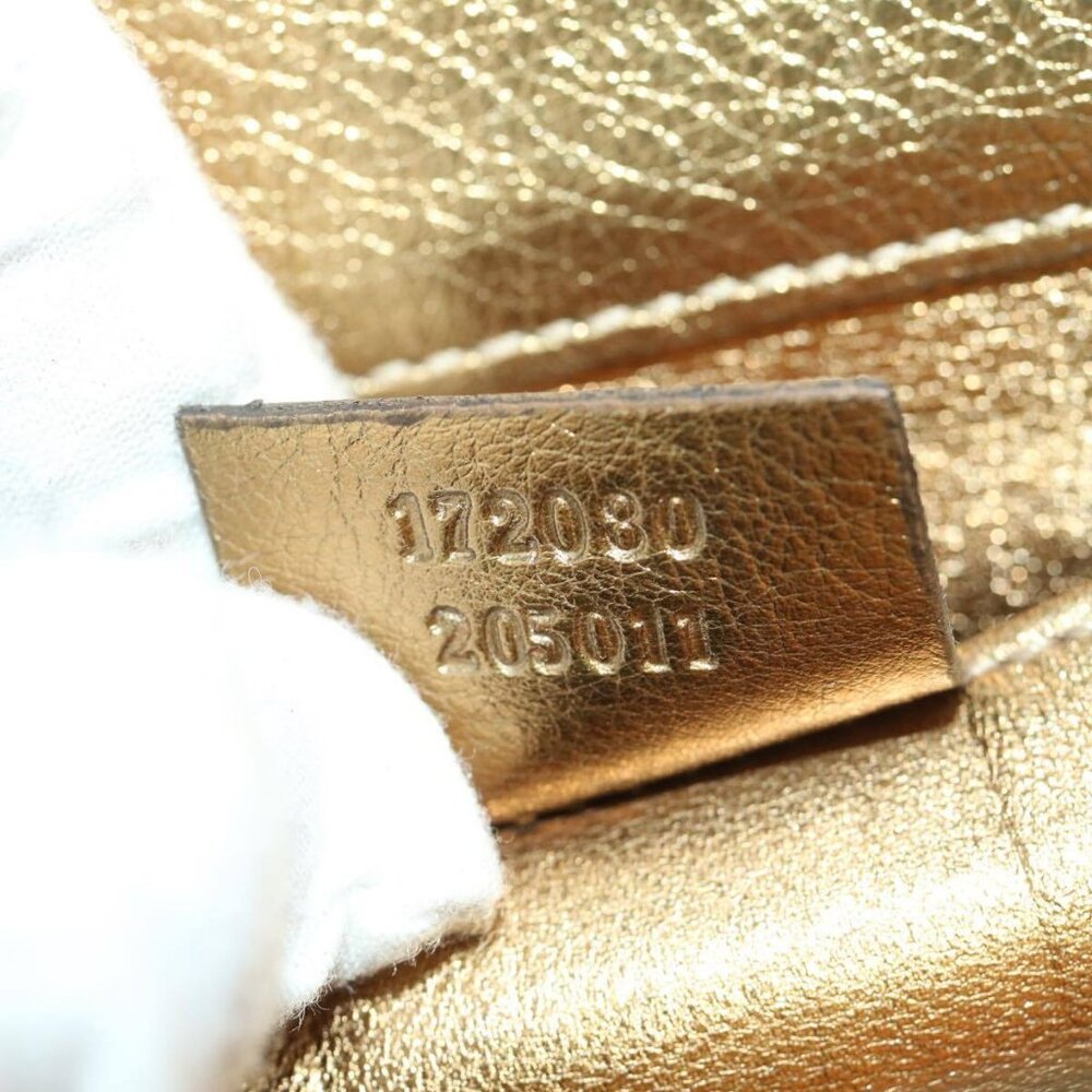 GUCCI Interlocking Clutch Bag Leather Gold - Picture 10 of 16